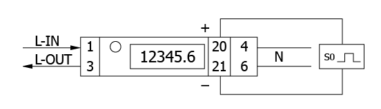 Licznik energii PRO380 PRO1D-schemat połączeń