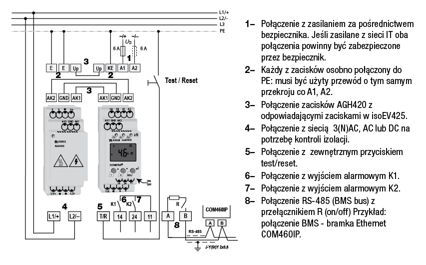 isoEV425 - schemat połączeń