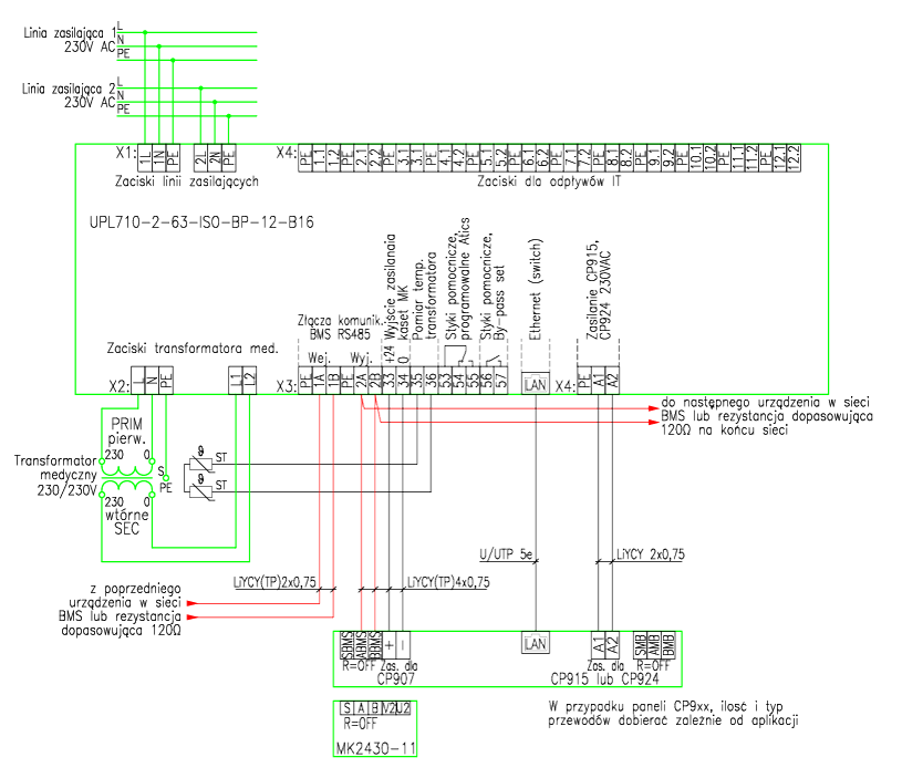Schemat połączeń UPL710